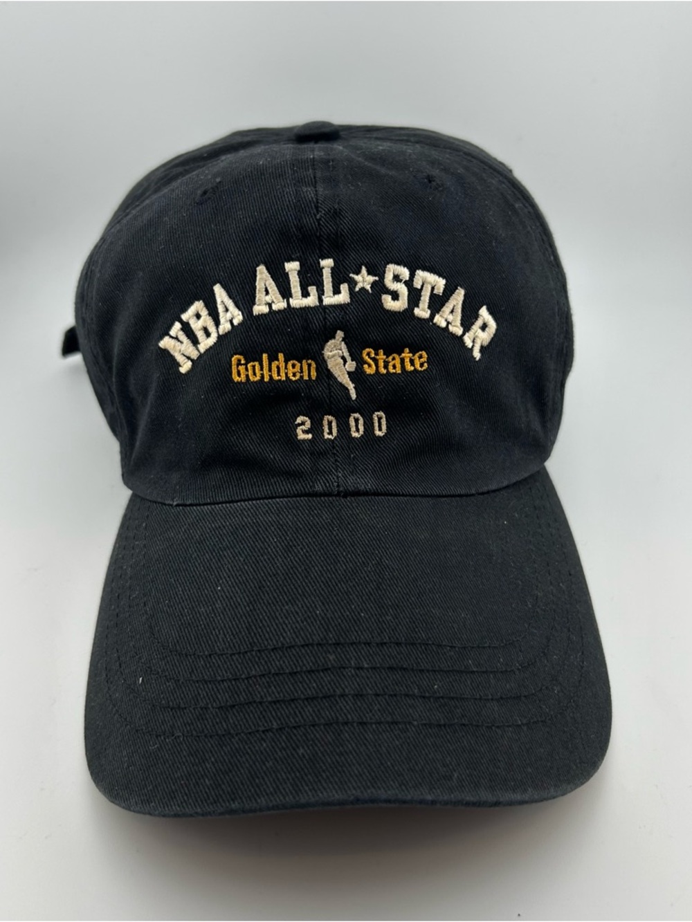 Vintage 2000 NBA All Star Black Hat Golden State Strapback NBAE Rare Adjustable